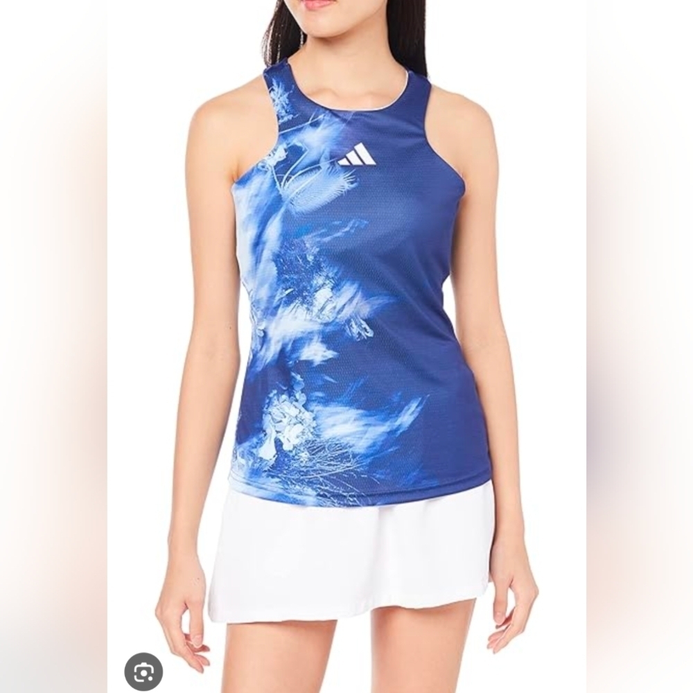 Adidas Blue sport Fitted Tank Top Tennis Sport